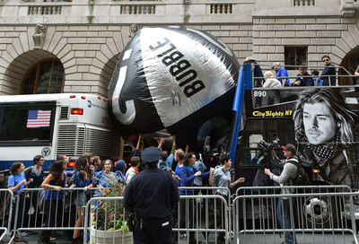 Demonstrators during the Flood Wall Street protests, 2014. Photo from ANP 